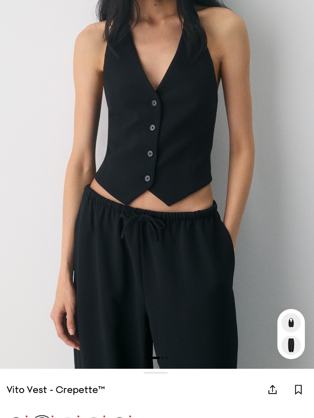 Wilfred Aritzia Vito Vest black halter vest